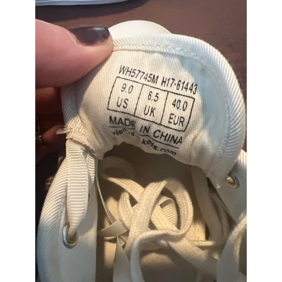 NWOT Women's Keds x Kate Spade NY Champion Cream Tumbled Leather Shoe Sz 9 - Picture 4 of 9